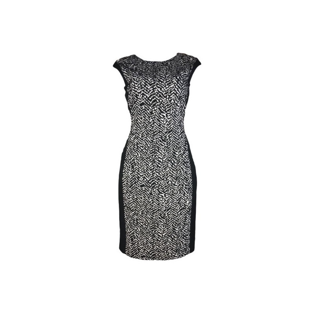 NWT, Vince Camuto Black/White Lined Sheath Dress, size 6